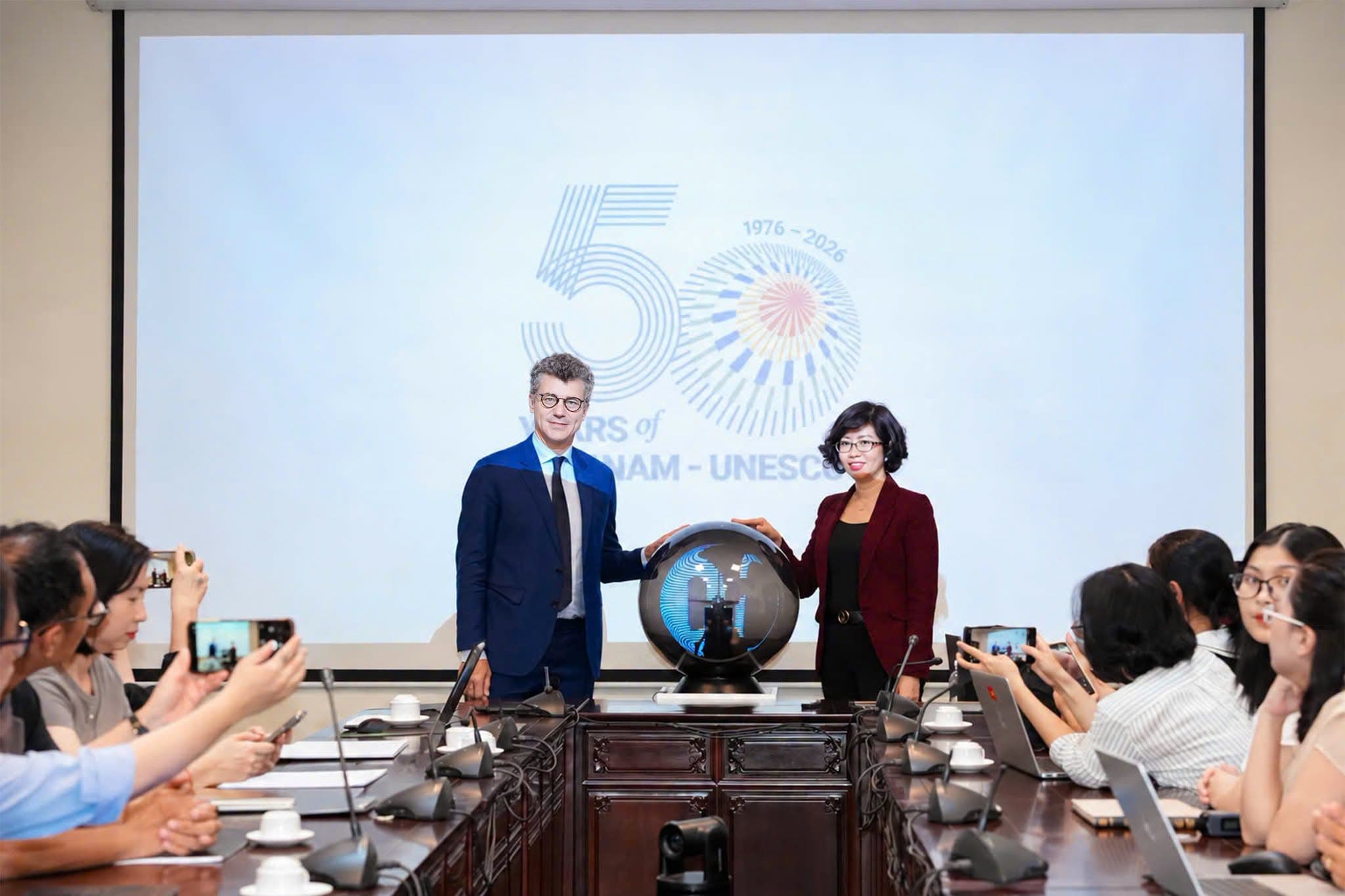 Official launch of the 50th anniversary Viet Nam - UNESCO commemorative graphic. Photo: UNESCO
